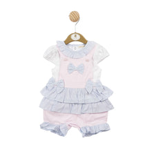 Load image into Gallery viewer, Mintini Pink/Blue/ White dungaree 5694
