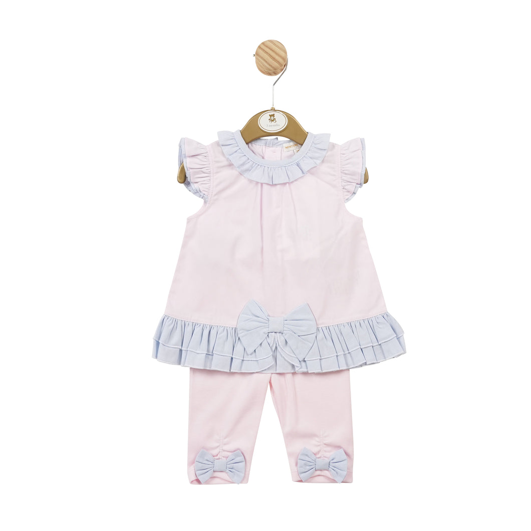 Mintini Pink/Blue /white legging suit 5701