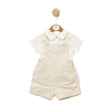 Load image into Gallery viewer, Mintini Boys Beige dungaree suit 5761
