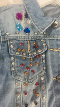 Load image into Gallery viewer, Girls Denim jacket with jewels.
