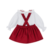 Load image into Gallery viewer, Deolinda Red Pinafore and blouse 6506
