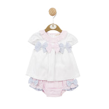 Load image into Gallery viewer, Mintini Pink/Blue and white bloomer suit 5695
