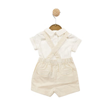 Load image into Gallery viewer, Mintini Boys Beige dungaree suit 5761
