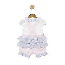 Load image into Gallery viewer, Mintini Pink/Blue/ White dungaree 5694
