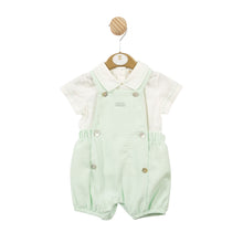 Load image into Gallery viewer, Mintini boys mint dungaree suit 5754
