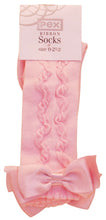Load image into Gallery viewer, Pex Grazia Ribbon Knee high socks, Ivory, White. Pink,Red or Navy 5429
