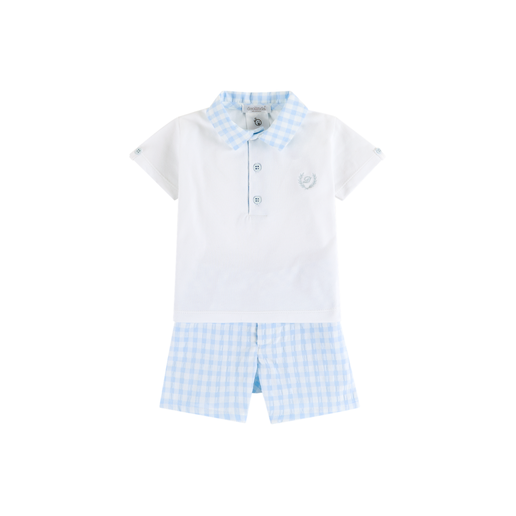 Deolinda Blue and white check short suit 6406