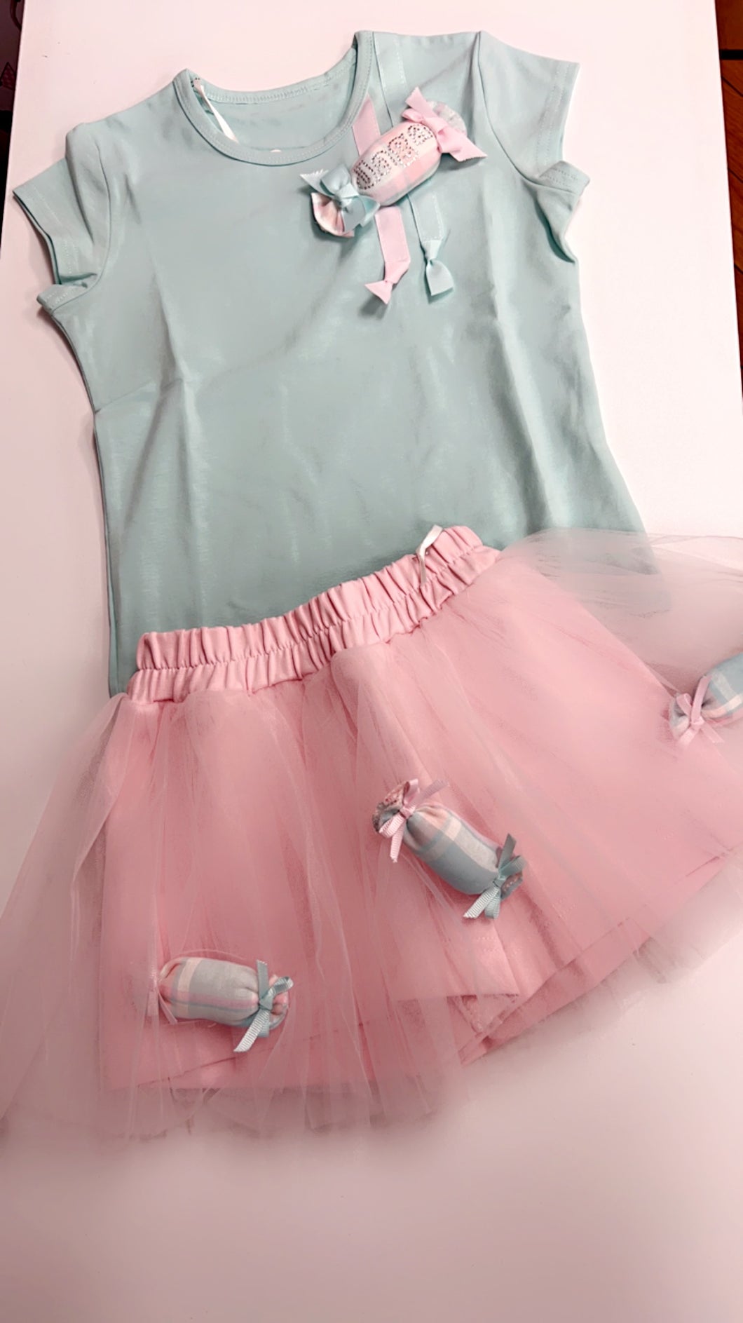 Daga Sweet dreams Pink tulle shorts and Mint top 9219  9205