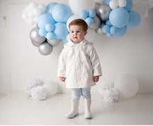 Load image into Gallery viewer, Little Lads &amp; Ladies Boys White Fleece lined Rain Jacket.
