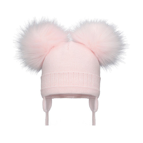 Pom Pom Envy Double pom Cable Pink Hat