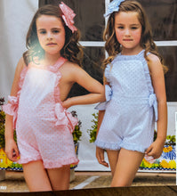 Load image into Gallery viewer, Babine girls playsuit with cross straps Pink 2122
