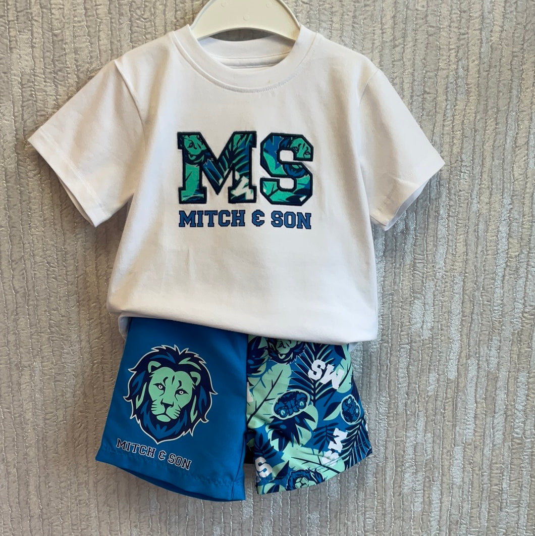 Mitch & Son MS logo shirt and short suit Kyle 3212