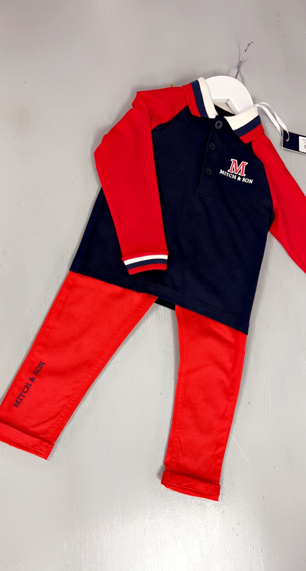 Aw22 Mitch & Son Red stripe Jumper and Chinos 2511