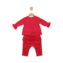 Load image into Gallery viewer, Mintini Red Trouser set with Bow Motif 5062
