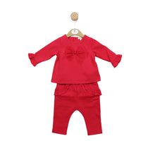 Load image into Gallery viewer, Mintini Red Trouser set with Bow Motif 5062
